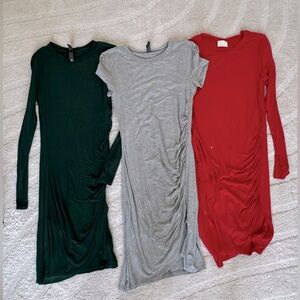**3 BODYCON DRESSES BUNDLE** Red, Gray, Green Francesca's Dresses